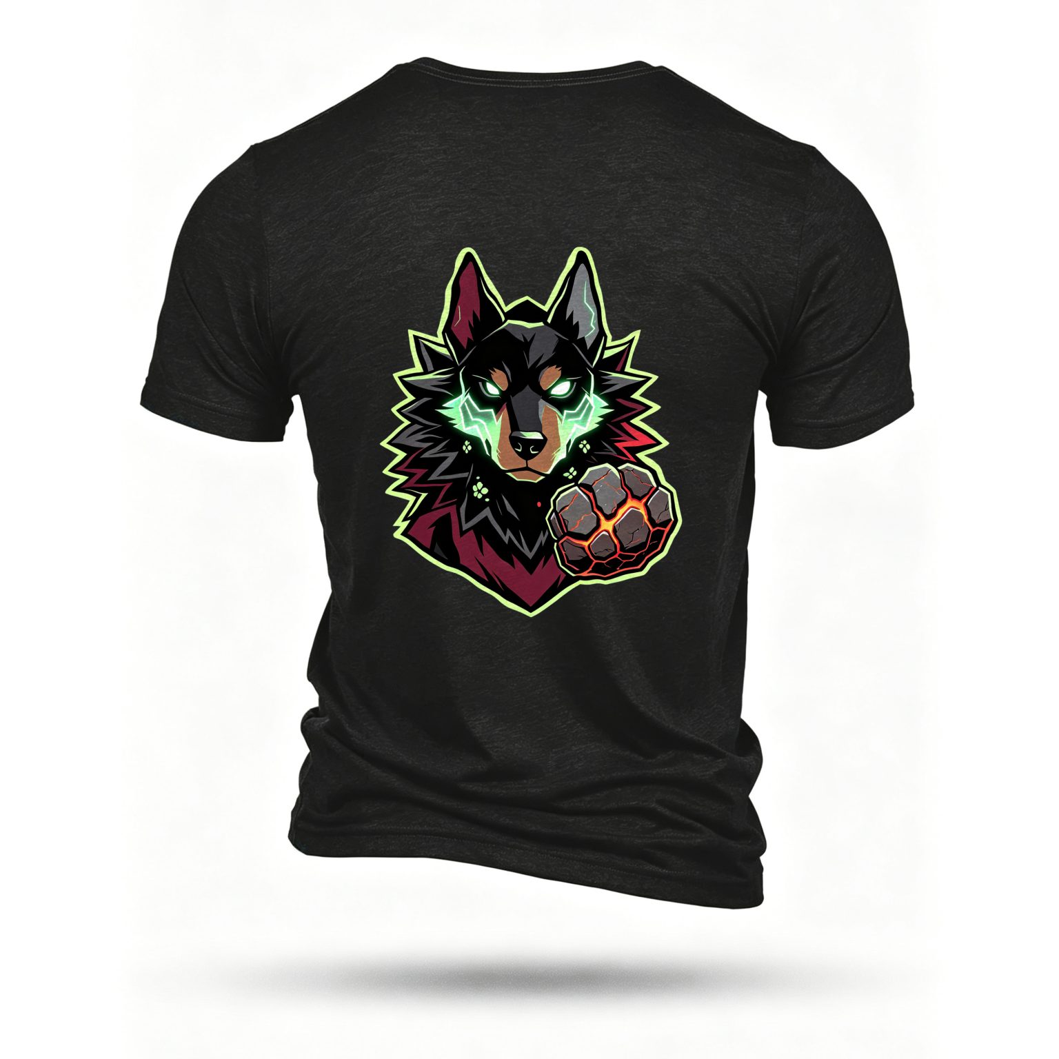 Black T-shirt, back print