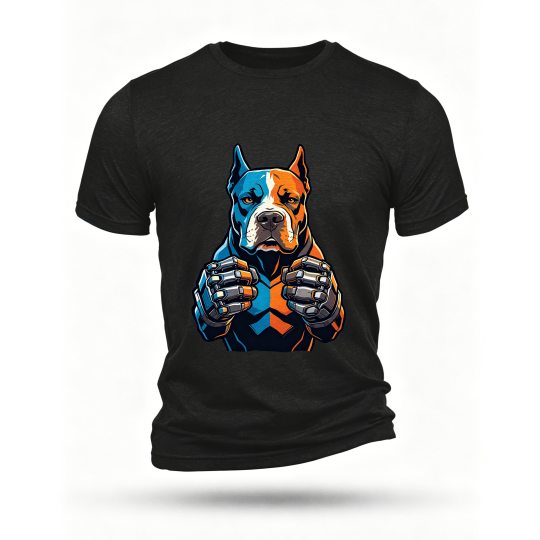Black T-shirt, front print