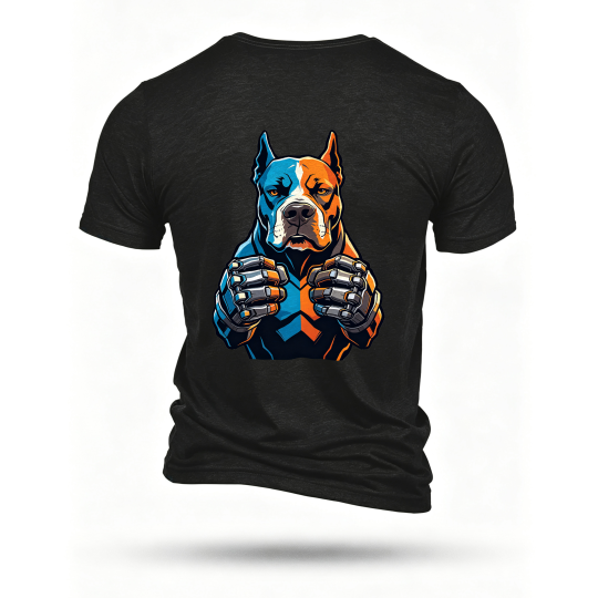 Black T-shirt, back print