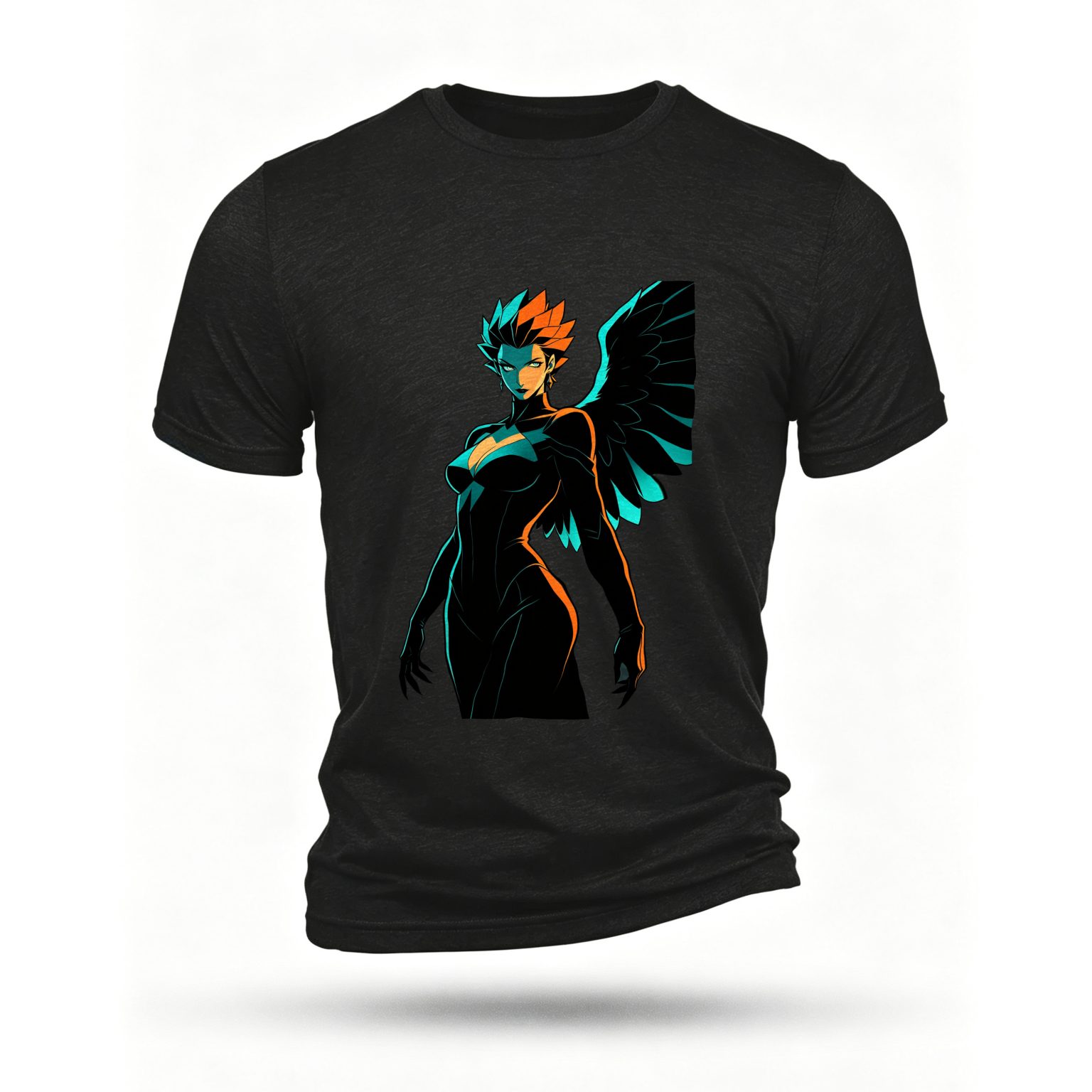 Black T-shirt, front print