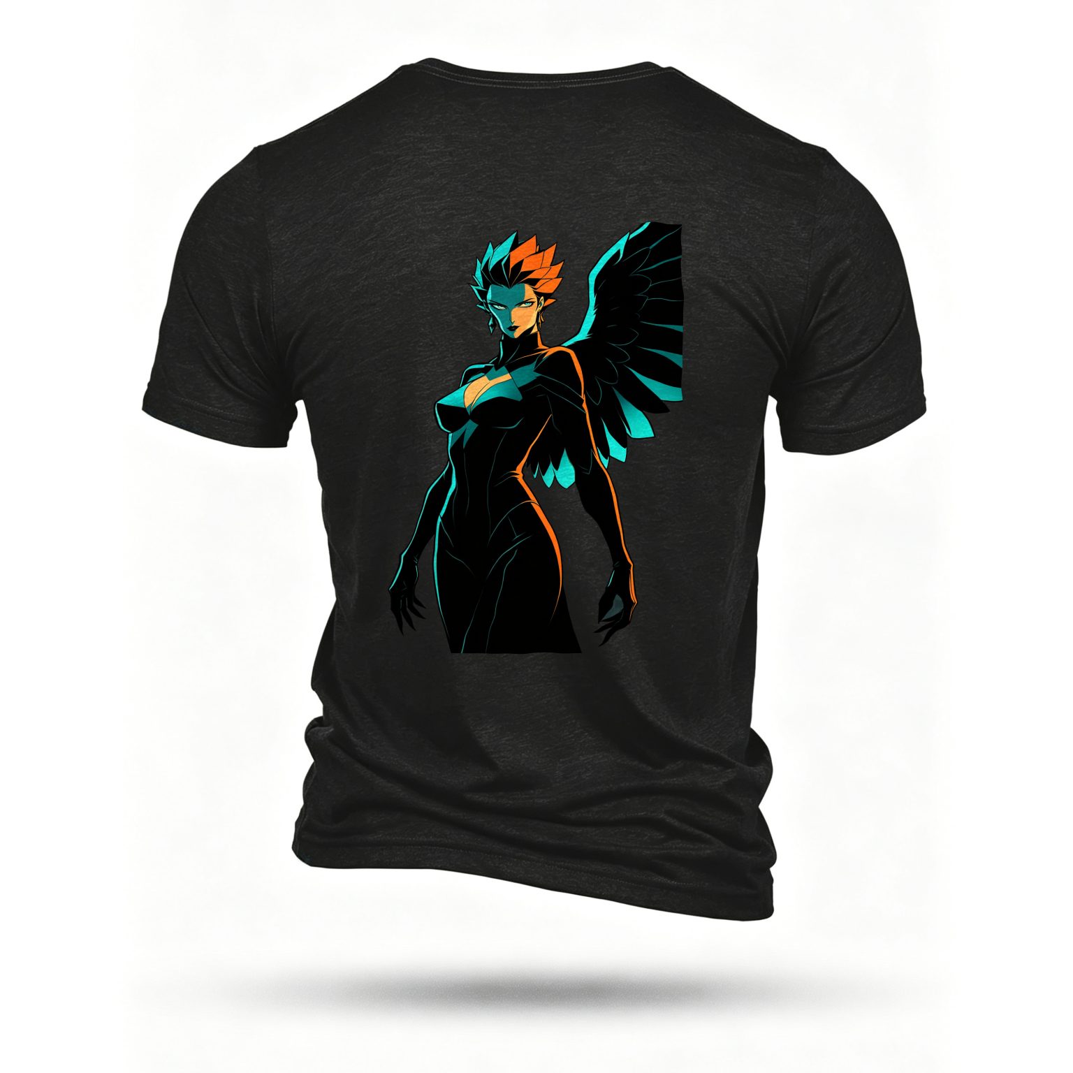 Black T-shirt, back print