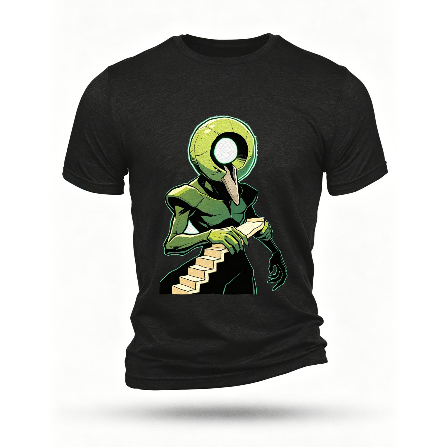 Black T-shirt, front print