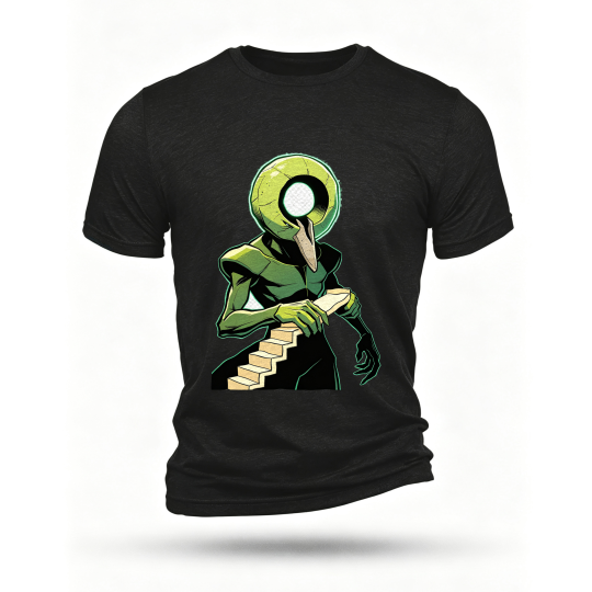 Black T-shirt, front print