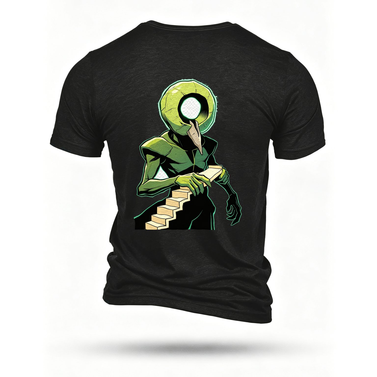 Black T-shirt, back print