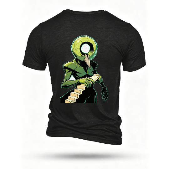 Black T-shirt, back print