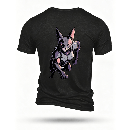 Black T-shirt, back print
