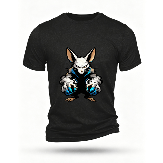 Black T-shirt, front print