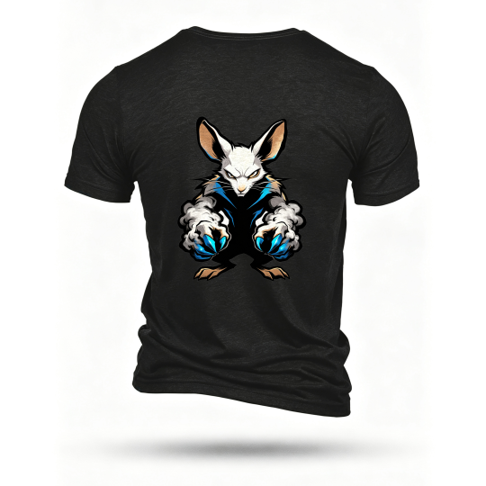 Black T-shirt, back print