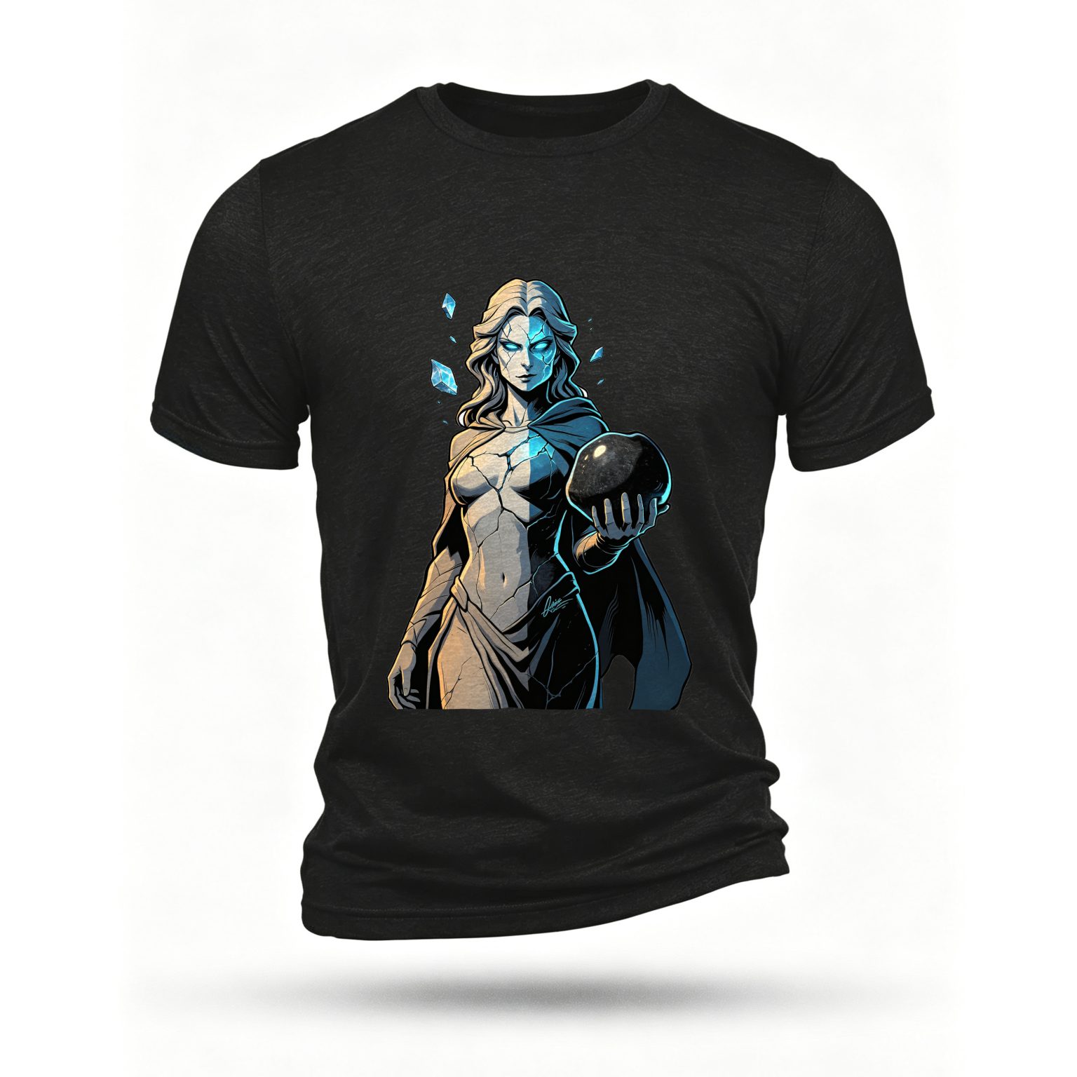 Black T-shirt, front print