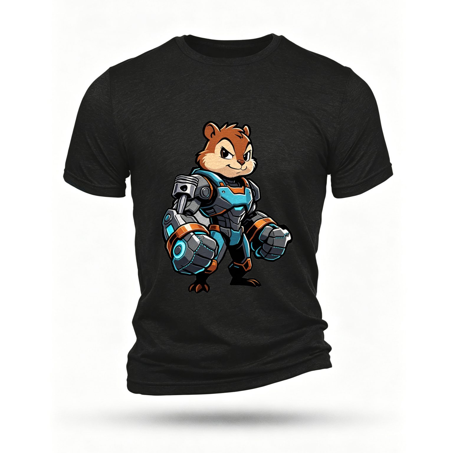 Black T-shirt, front print
