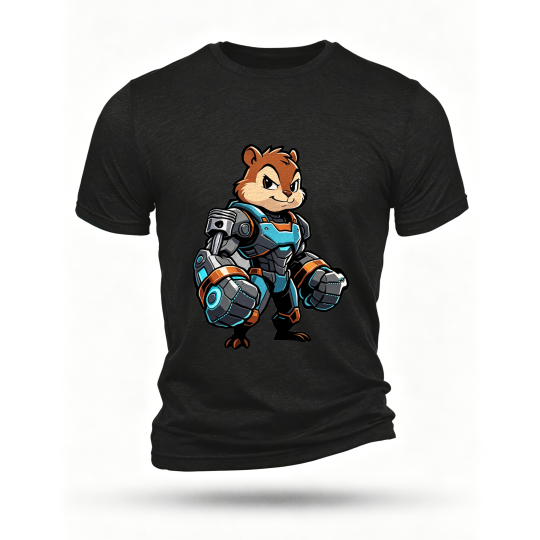 Black T-shirt, front print