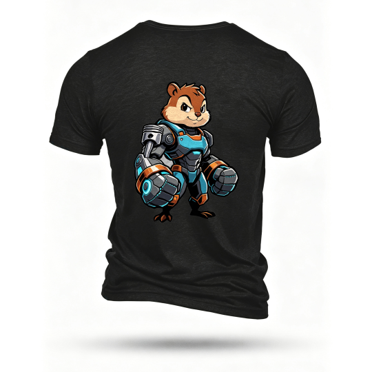 Black T-shirt, back print