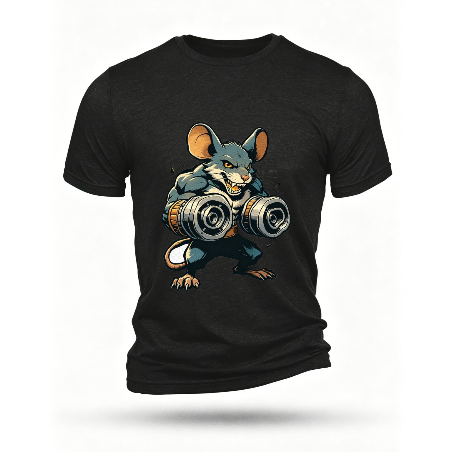 Black T-shirt, front print