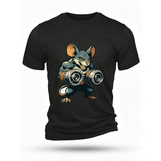 Black T-shirt, front print