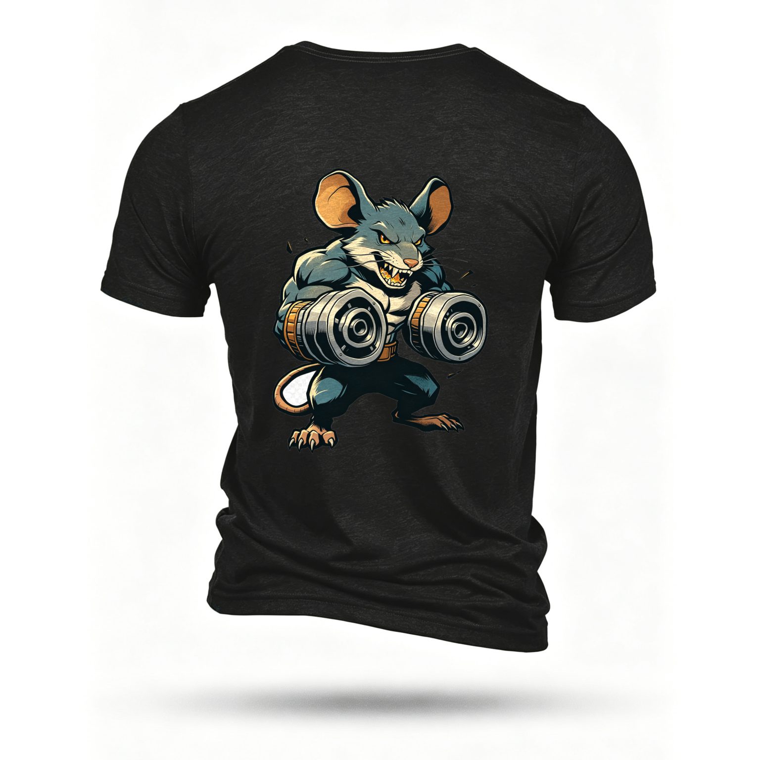 Black T-shirt, back print
