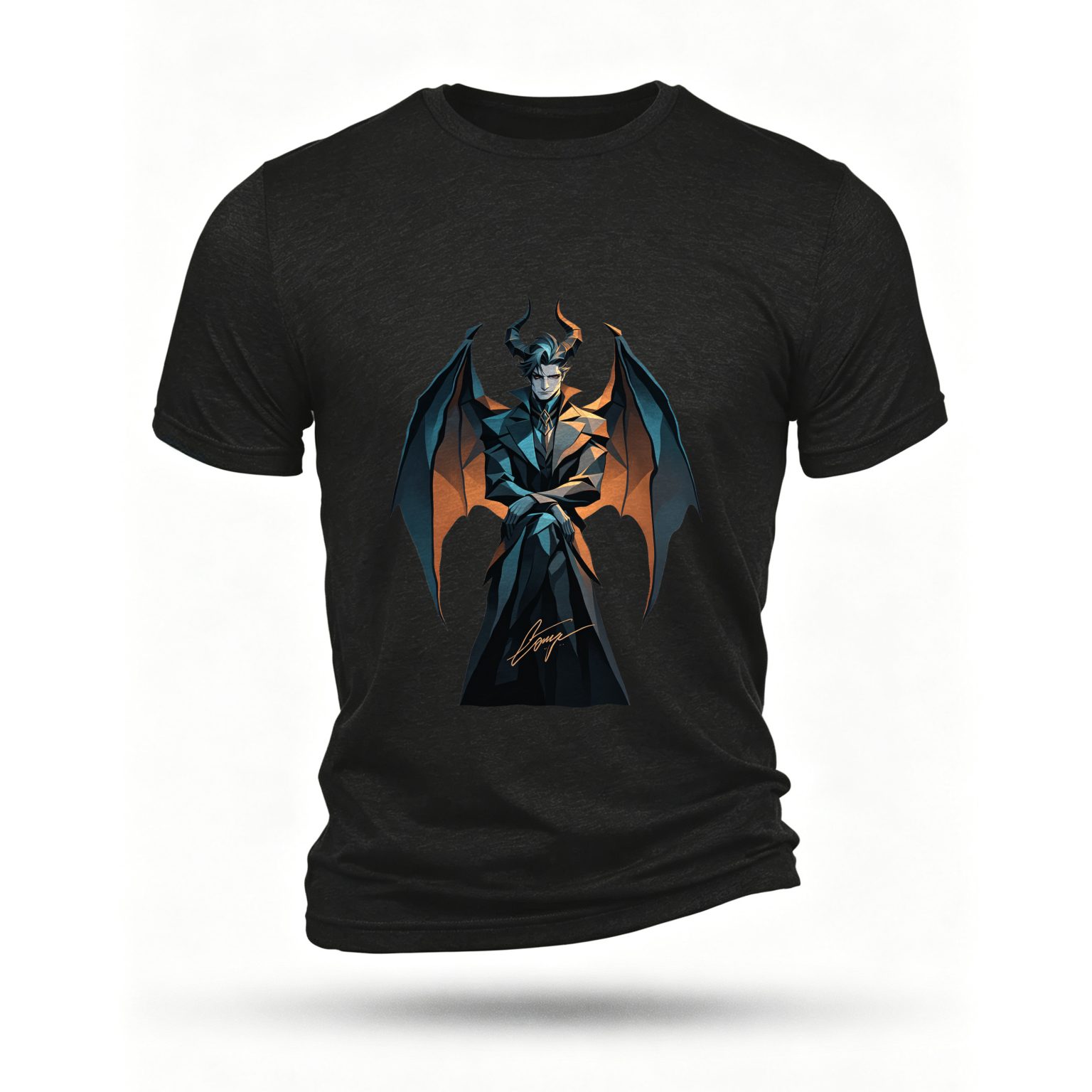 Black T-shirt, front print