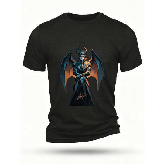 Black T-shirt, front print