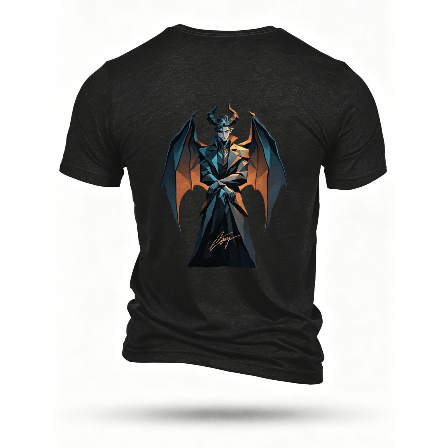 Black T-shirt, back print