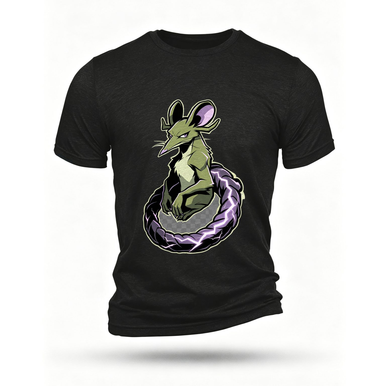 Black T-shirt, front print