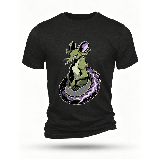 Black T-shirt, front print