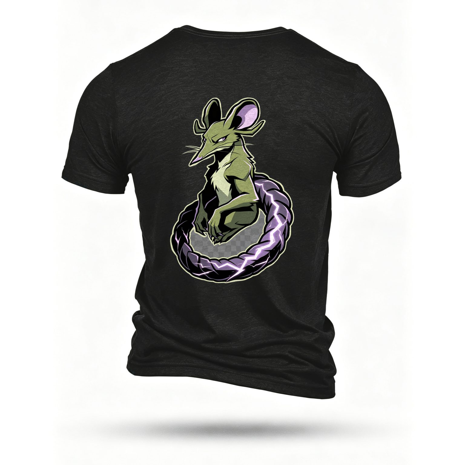 Black T-shirt, back print