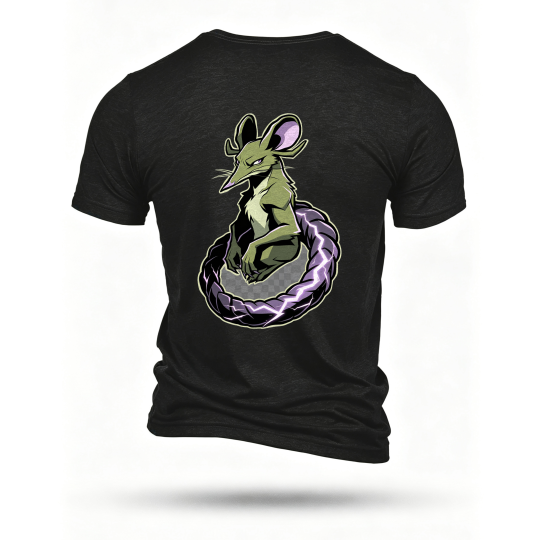 Black T-shirt, back print