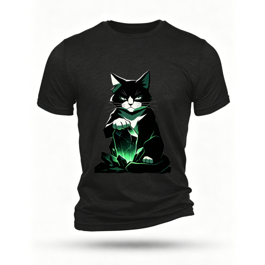 Black T-shirt, front print