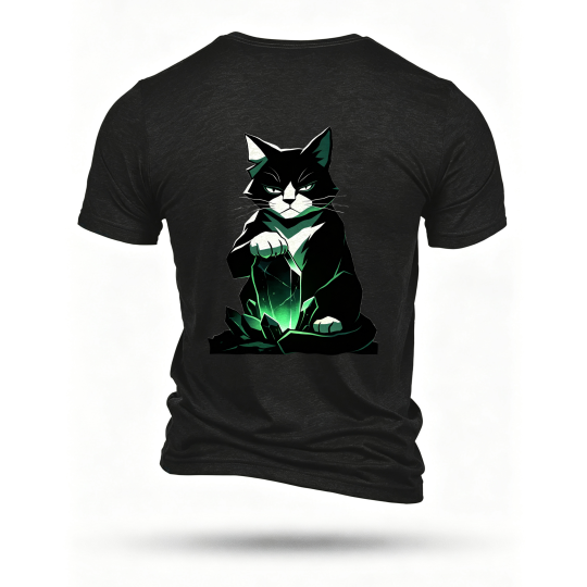 Black T-shirt, back print