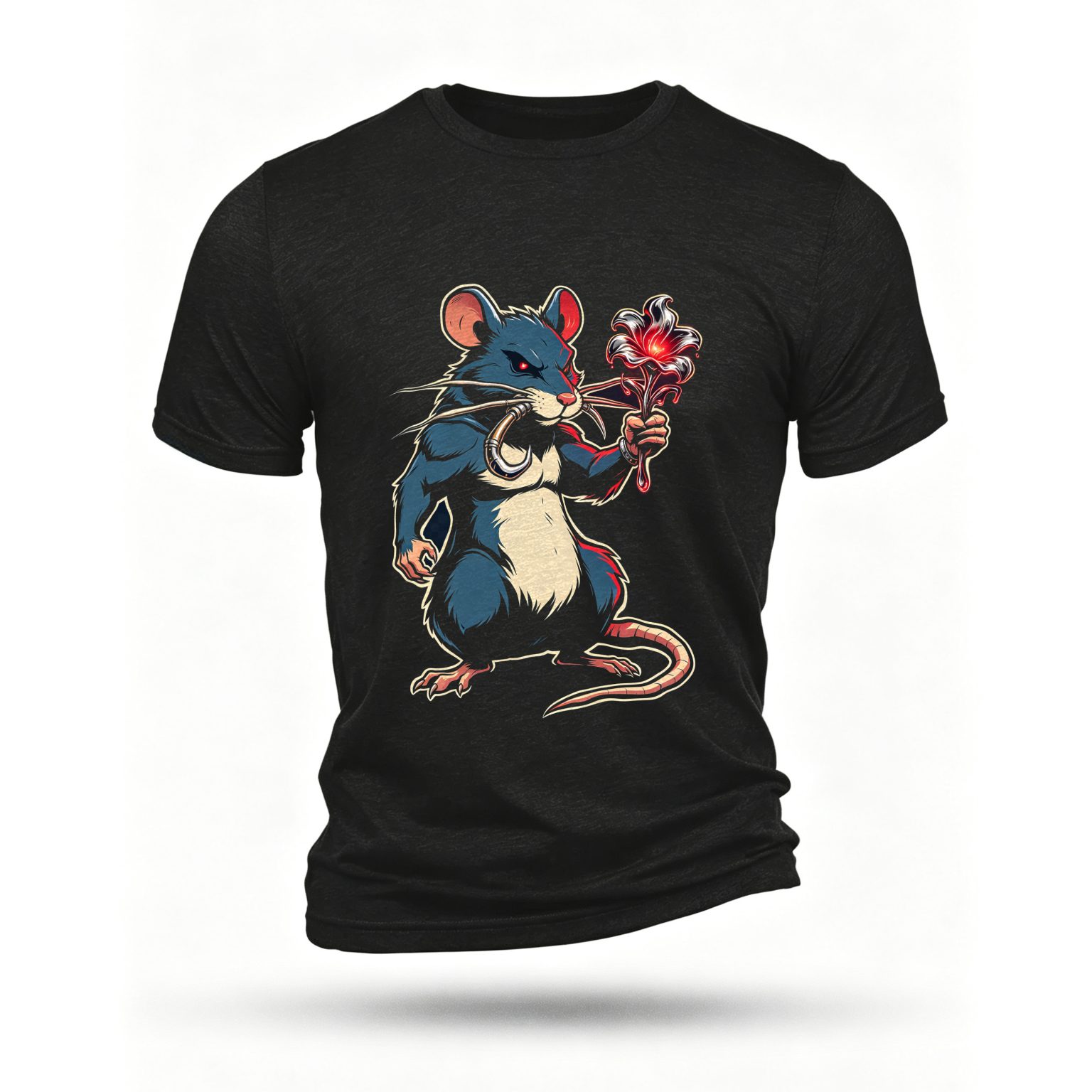 Black T-shirt, front print