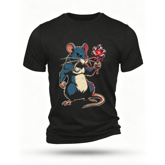 Black T-shirt, front print