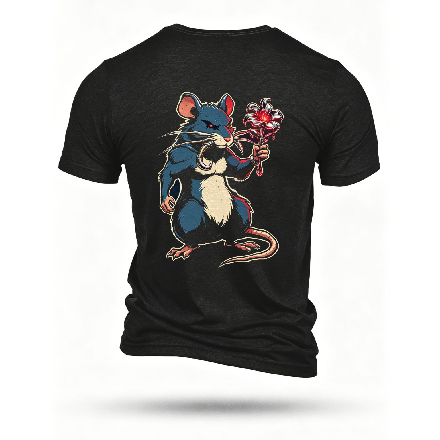 Black T-shirt, back print