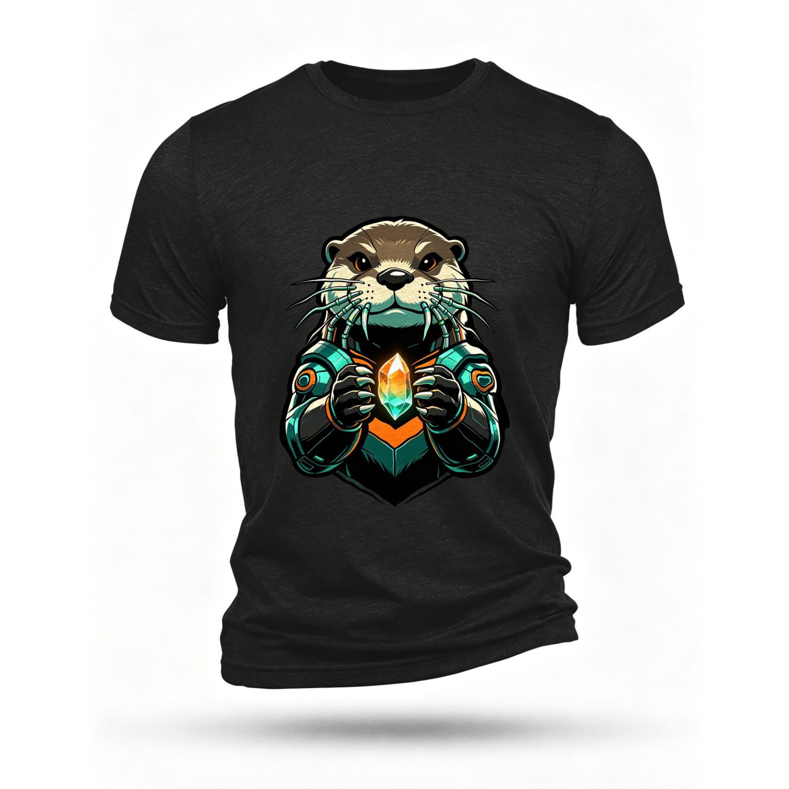 Black T-shirt, front print