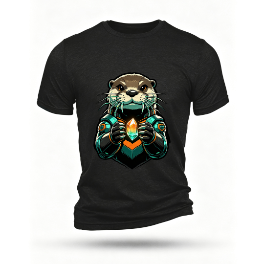 Black T-shirt, front print