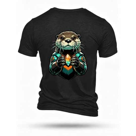 Black T-shirt, back print
