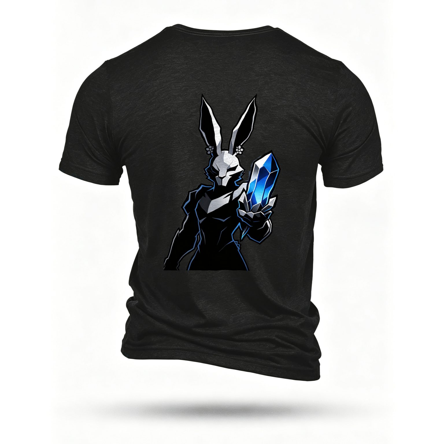 Black T-shirt, back print