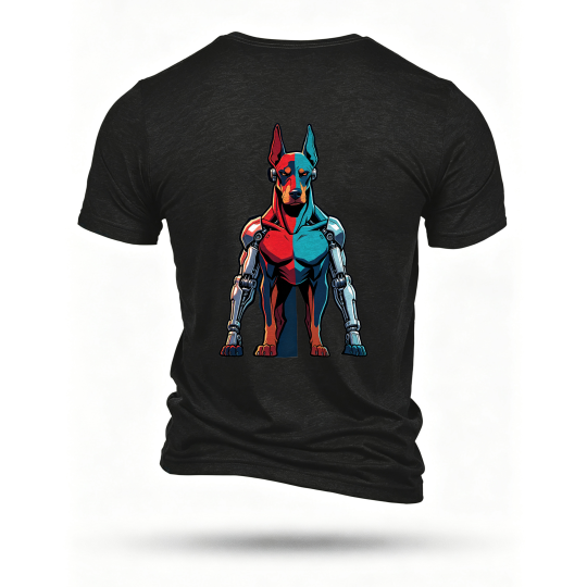 Black T-shirt, back print