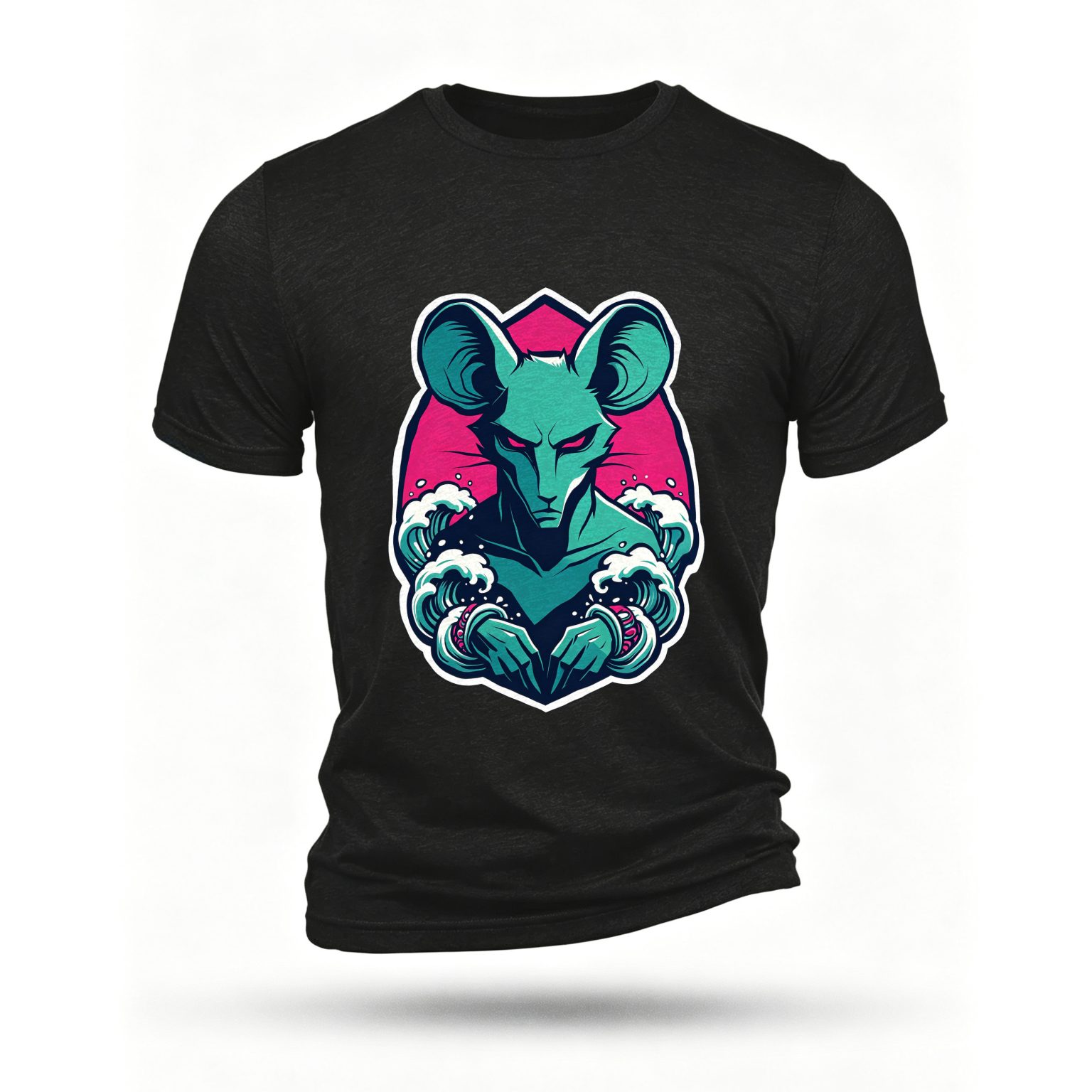 Black T-shirt, front print