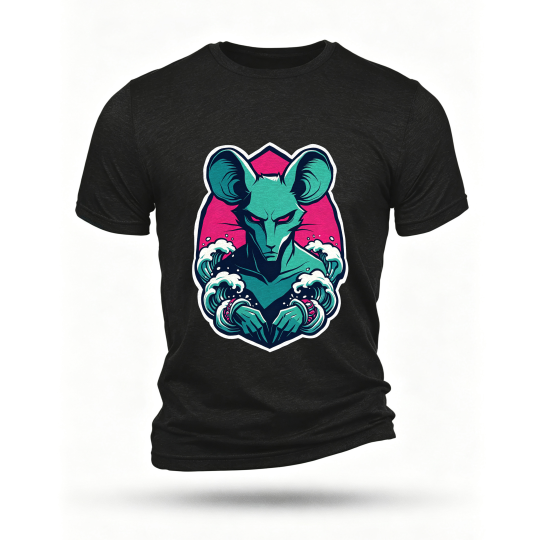 Black T-shirt, front print