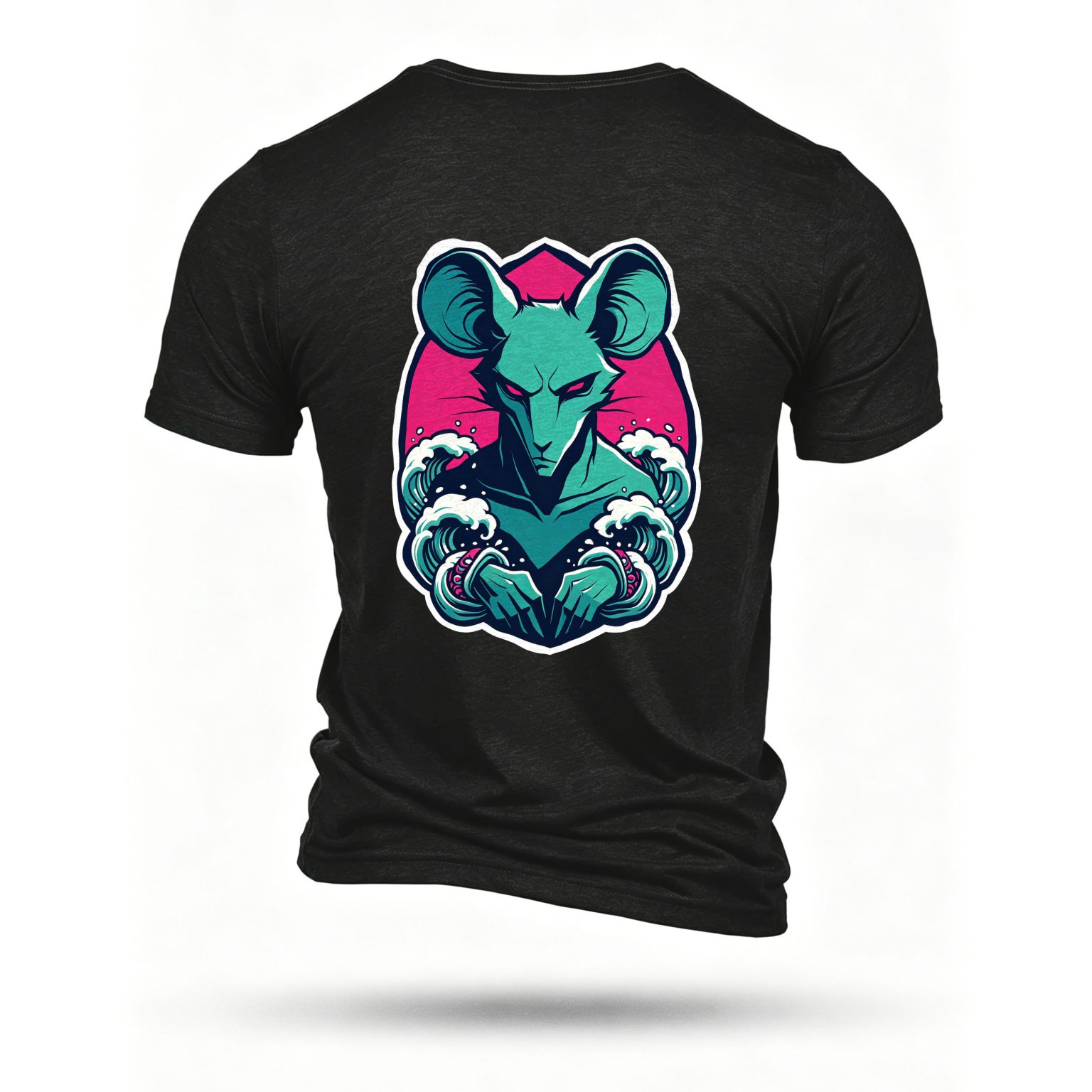 Black T-shirt, back print