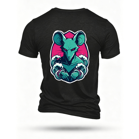 Black T-shirt, back print