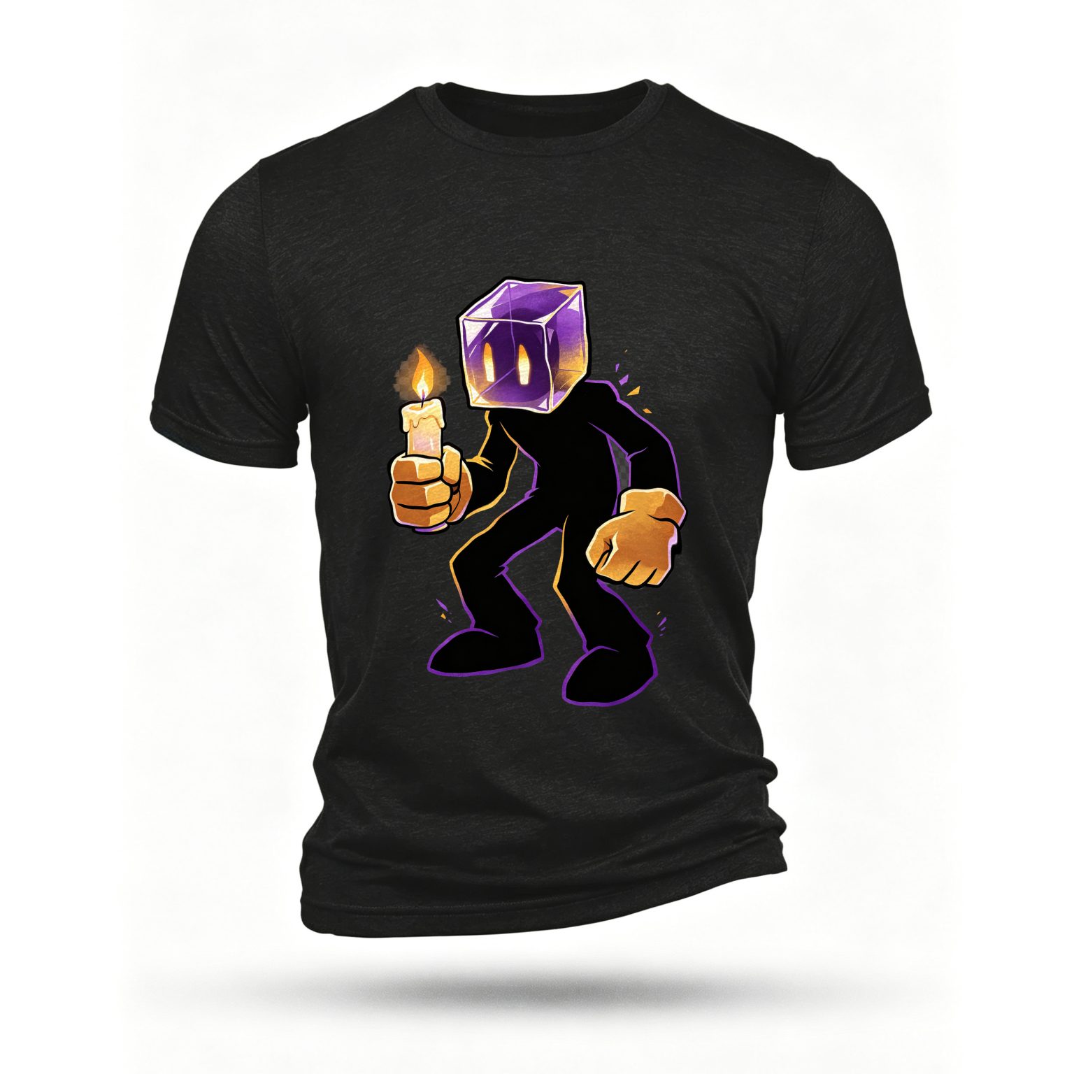 Black T-shirt, front print