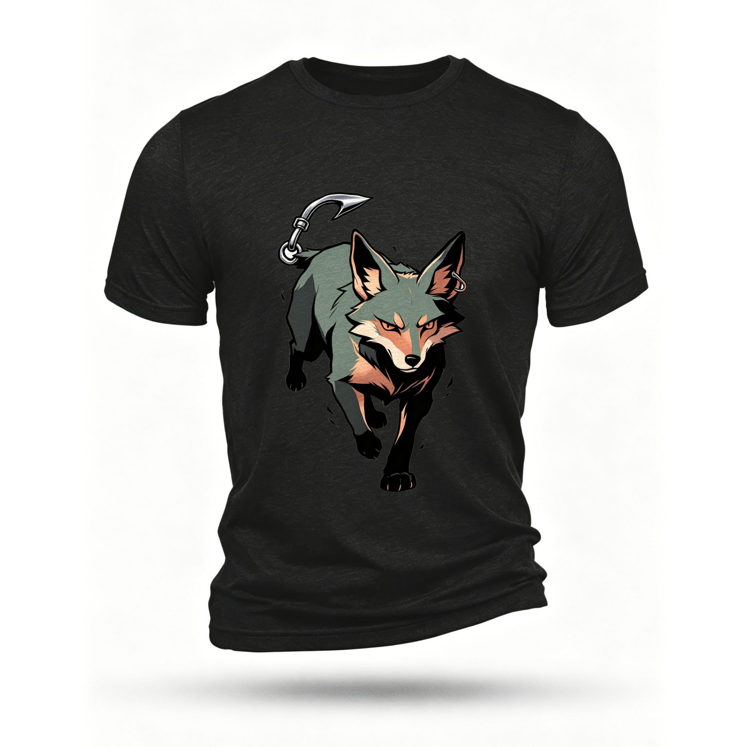 Black T-shirt, front print