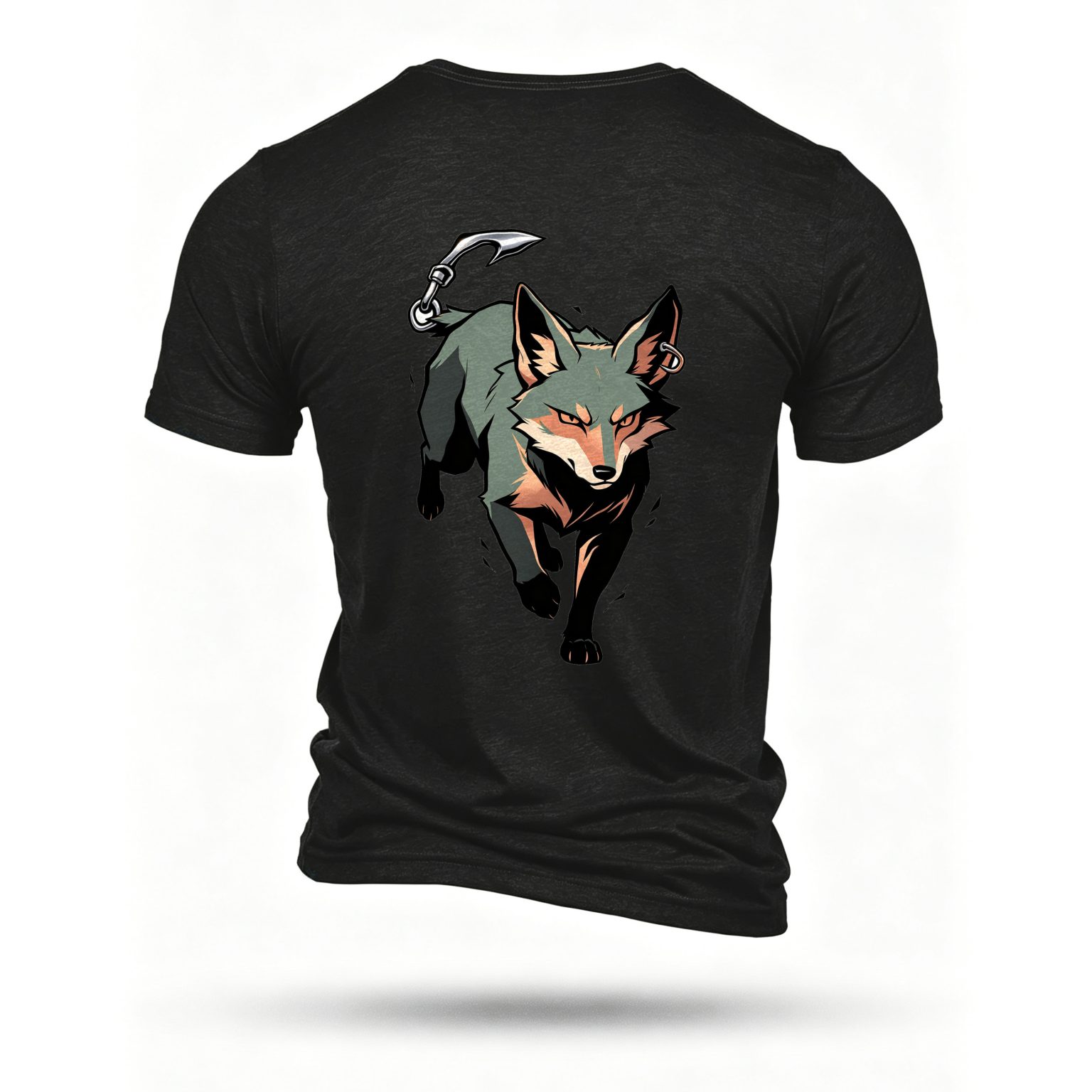Black T-shirt, back print