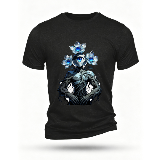 Black T-shirt, front print