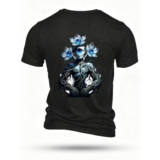 Black T-shirt, back print