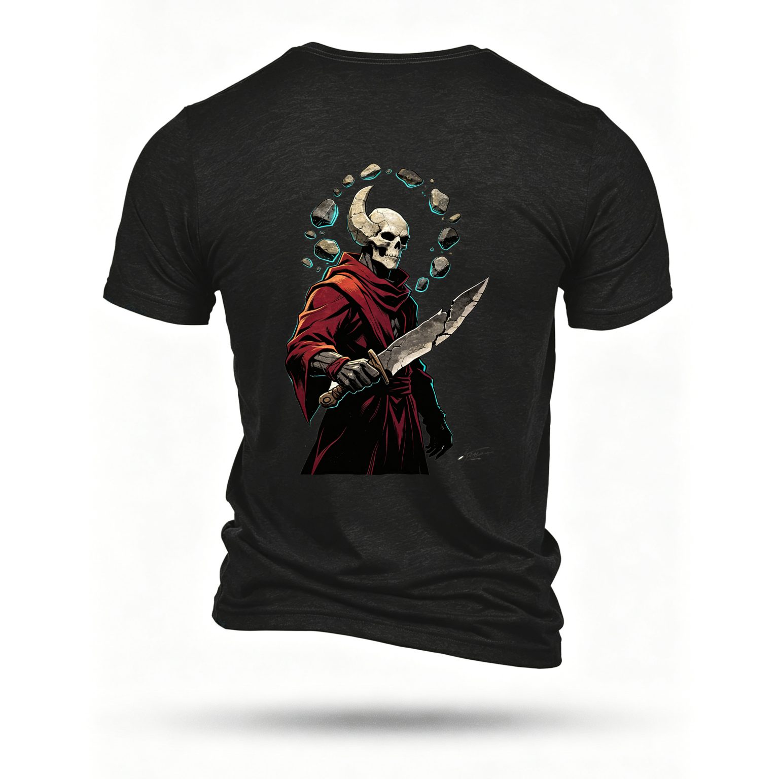 Black T-shirt, back print