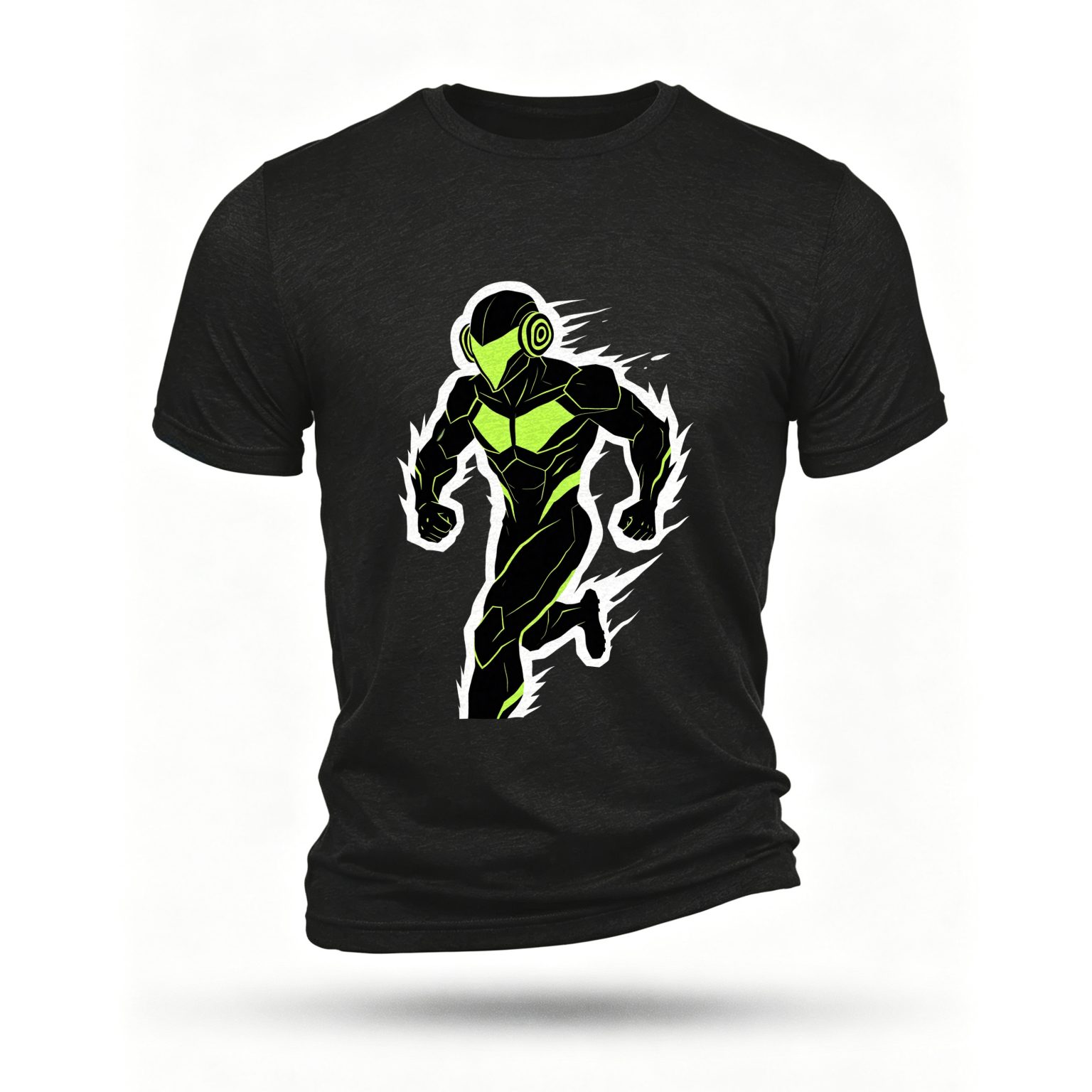 Black T-shirt, front print