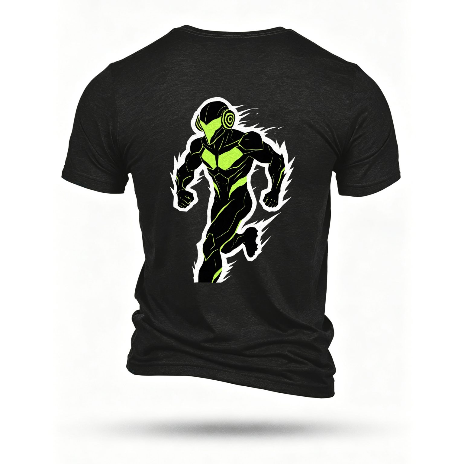 Black T-shirt, back print