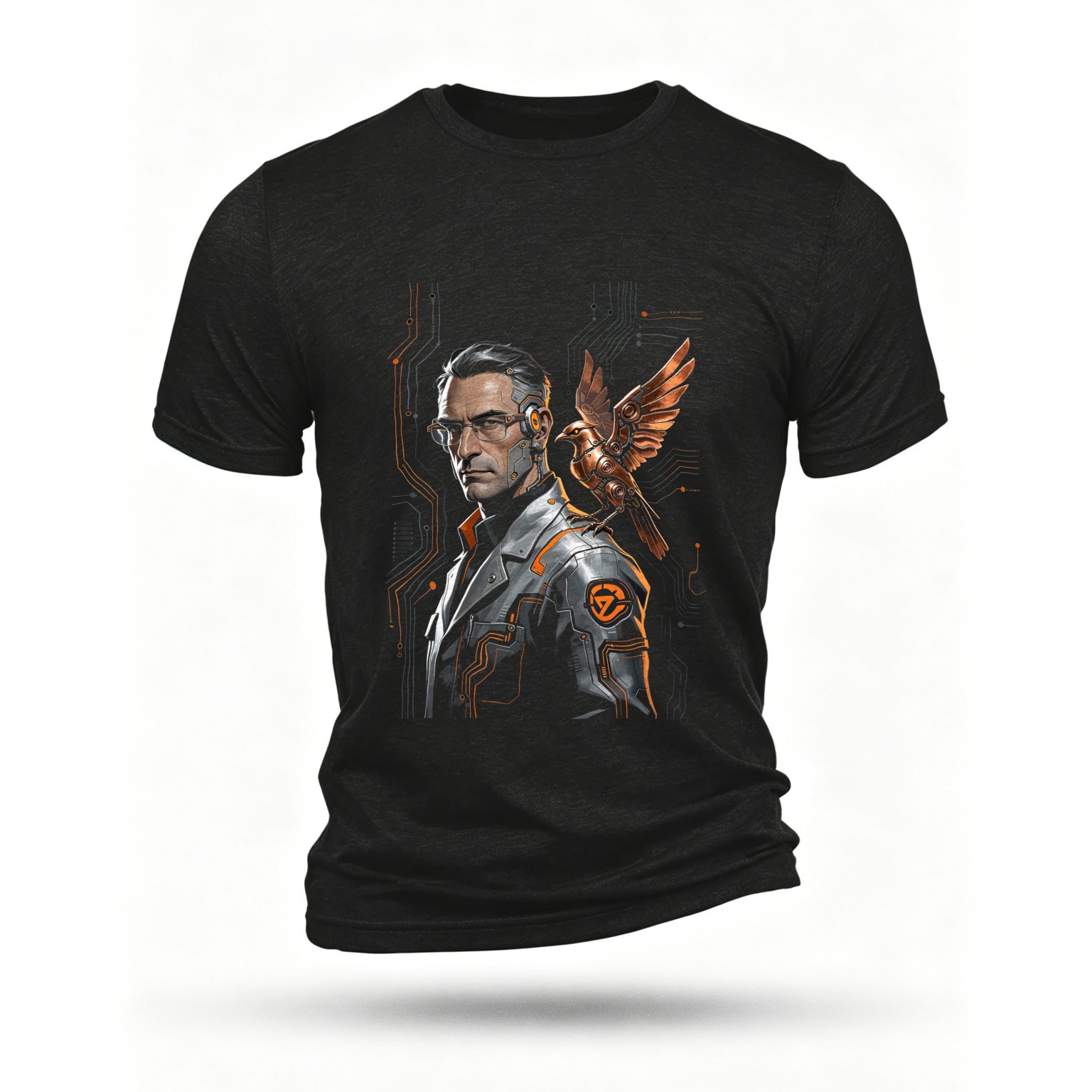 Black T-shirt, front print