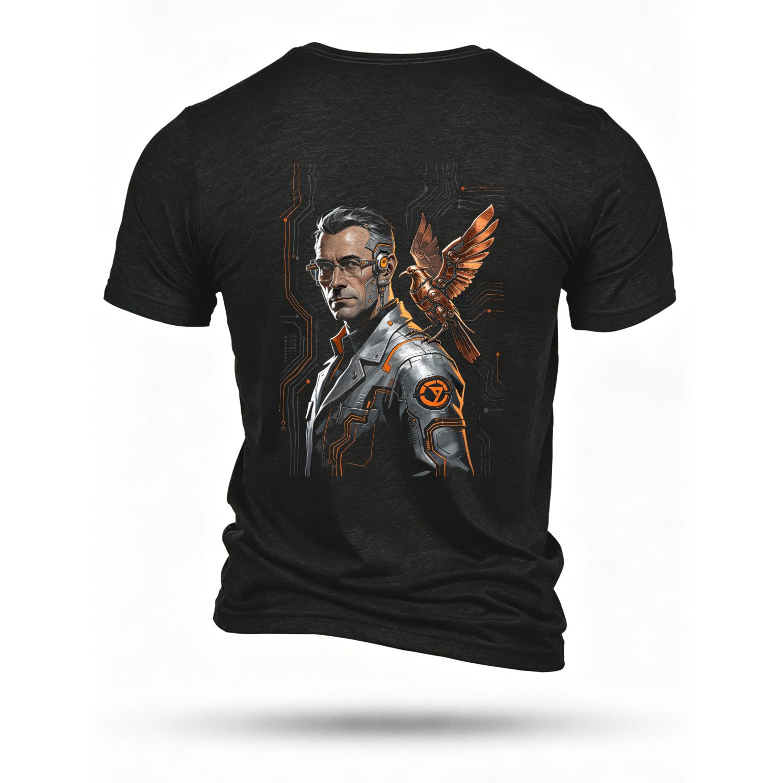 Black T-shirt, back print